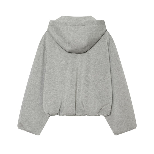 Damen Kurzgeschnittene Boxy-Kapuzenjacke mit durchgehendem Reißverschluss und kontrastierender Kordel Shop Nory