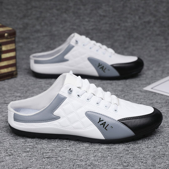 Herren Slipper-Sneaker im Mule-Design mit dekorativer Schnürung und gesteppter Kunstleder-Optik Shop Nory