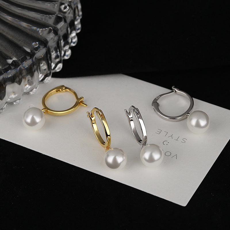 Damen Ohrhänger mit schimmernden Perlen und elegantem Golden Design Shop Nory