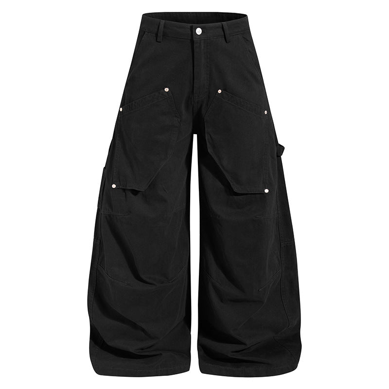 Damen weite Baumwoll-Cargo-Culotte mit hoher Taille, großen Klappentaschen & handwerklichen Details Shop Nory