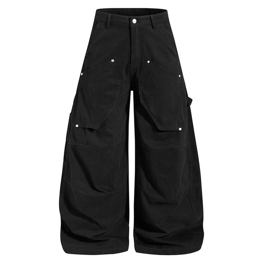 Damen weite Baumwoll-Cargo-Culotte mit hoher Taille, großen Klappentaschen & handwerklichen Details Shop Nory