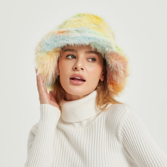 Damen Flauschiger Bucket‑Hut aus hochwertigem Kunstpelz mit Teddy‑Textur Shop Nory