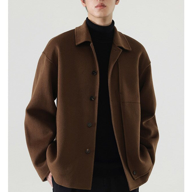 Herren Boxy Wollmix-Hemdjacke mit durchgehender Knopfleiste und überschnittener Schulter Shop Nory
