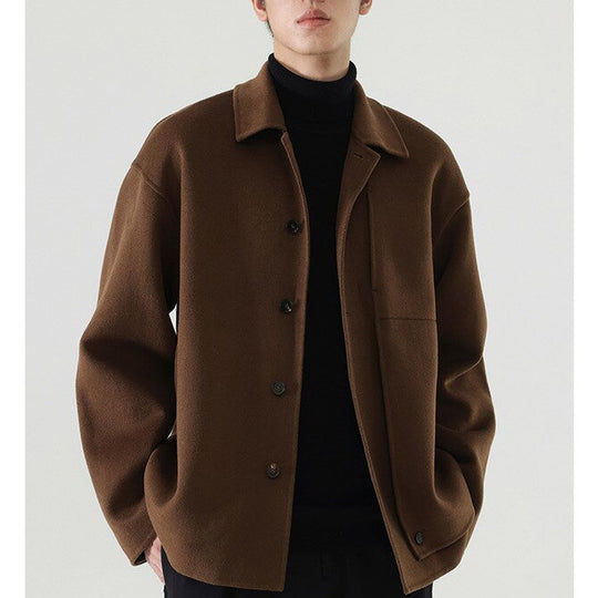 Herren Boxy Wollmix-Hemdjacke mit durchgehender Knopfleiste und überschnittener Schulter Shop Nory