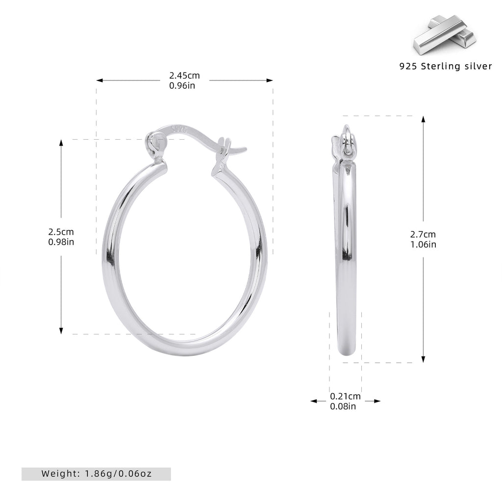 Damen Creolen aus 925 Sterling Silber mit elegantem, geschwungenem Design Shop Nory