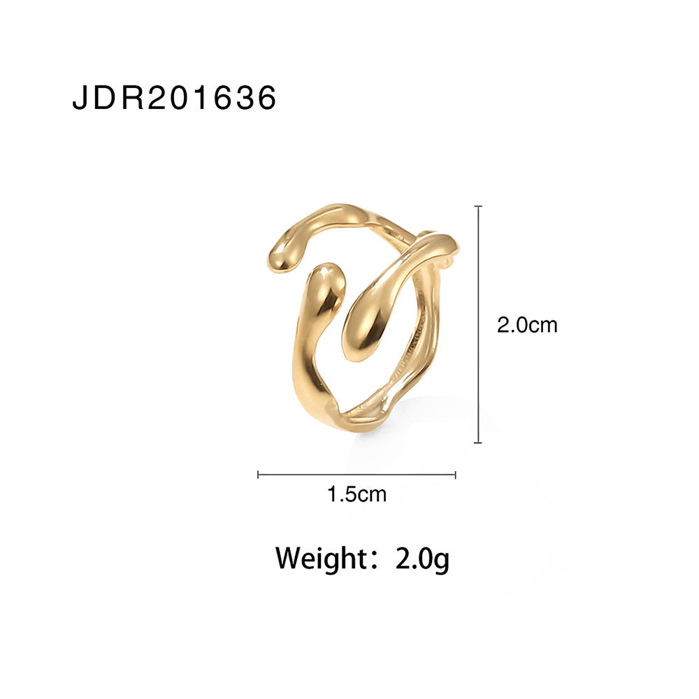 Damen Offener Ring mit modernem, floralem Design und hypoallergenen Eigenschaften Shop Nory
