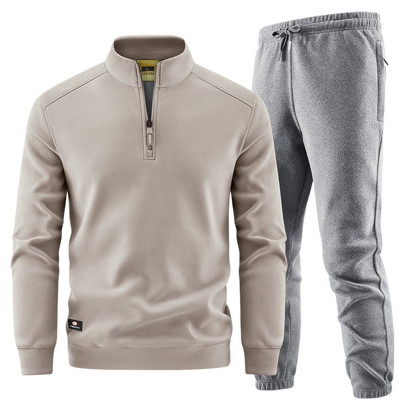 Herren Fleece-Trainingsset mit Stehkragen und Elastikbund Shop Nory