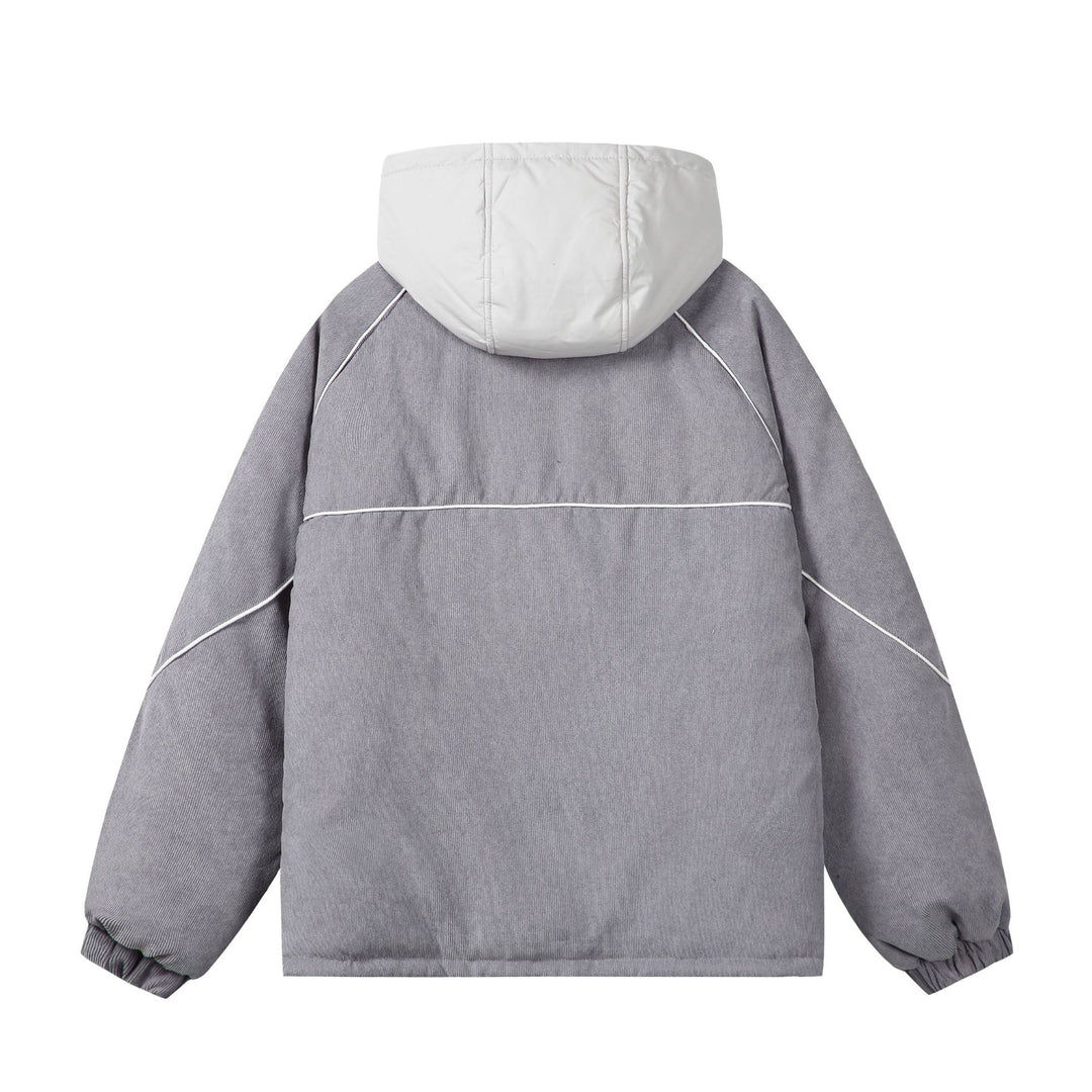 Unisex Wattierte Cord-Fieldjacke mit Kapuze und großen Utility‑Taschen Shop Nory