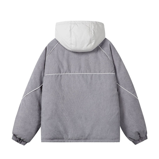 Unisex Wattierte Cord-Fieldjacke mit Kapuze und großen Utility‑Taschen Shop Nory