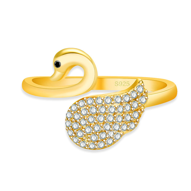 Damenring mit elegantem Schwan-Design aus hochwertigem Edelstahl Shop Nory