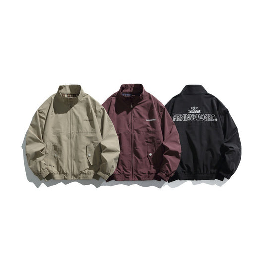 Herren Lässiger Boxy‑Blouson aus strukturierter Microfaser mit Stehkragen, Reißverschluss und aufgesetzten Pattentaschen Shop Nory