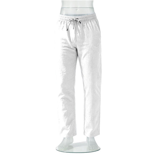 Herren Leichte Leinen-Baumwoll-Hose mit Tunnelzug, elastischem Bund und geradem Schnitt Shop Nory