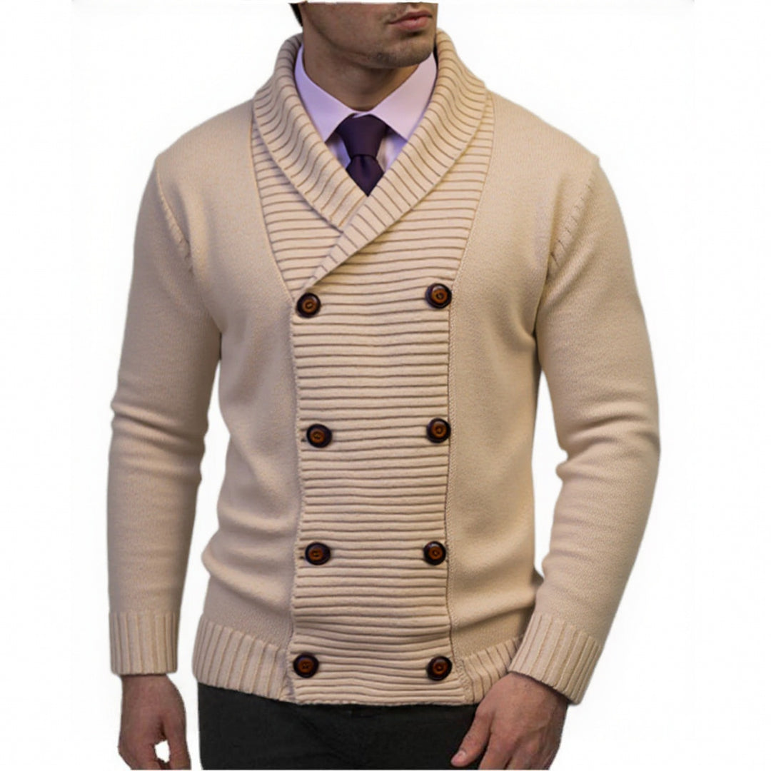Herren nan Strickcardigan mit doppelreihiger Knopfleiste und Schalkragen Shop Nory
