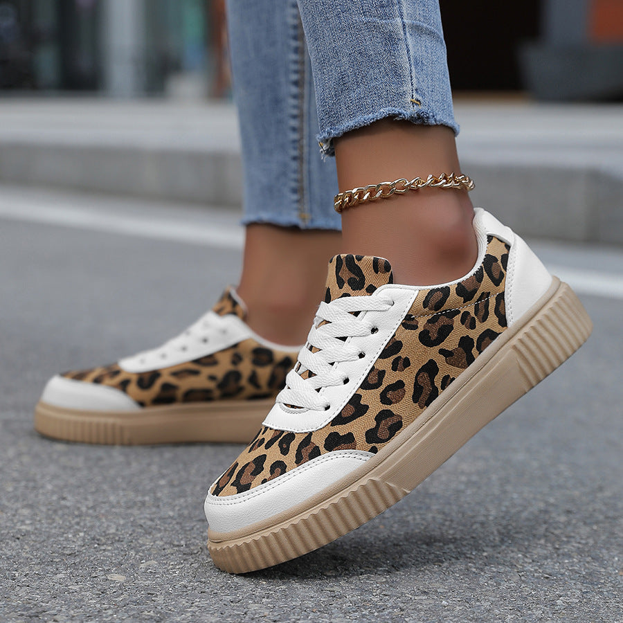 Damen Sneaker im trendigen Leopardenmuster mit bequemer Dämpfung