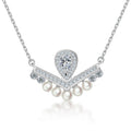 Damen Halskette mit tropfenförmigem Zirkonia und eleganten Perlen-Details Shop Nory