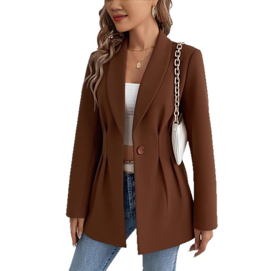 Damen Elegante und geschmackvolle Blazerjacke mit Tailleneinsatz