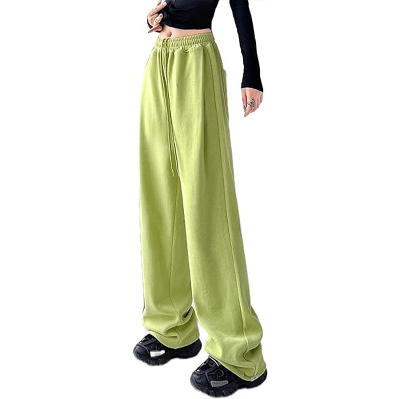 Damen nan lockerfallende Palazzohose aus Sweat mit hochgeschnittenem Komfortbund, Tunnelzug und seitlichen Eingrifftaschen Shop Nory