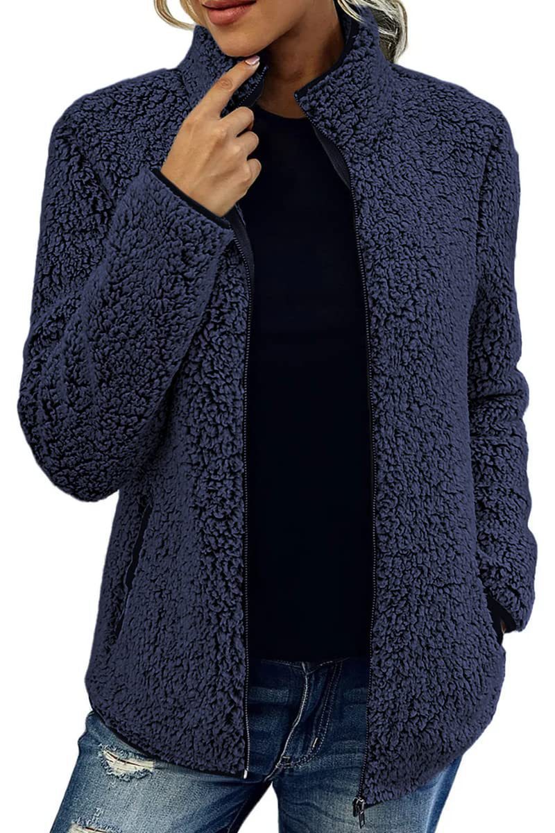 Damen Fleecejacke mit wunderbar weichem Material und stylischem Reißverschluss