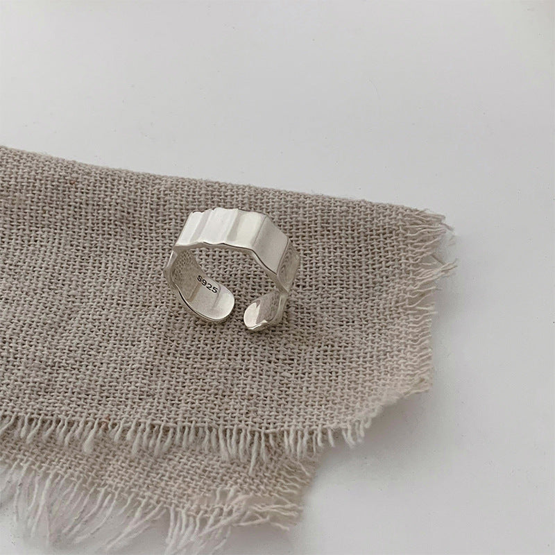 Damen Offener Ring mit modernem Wellenmuster Shop Nory