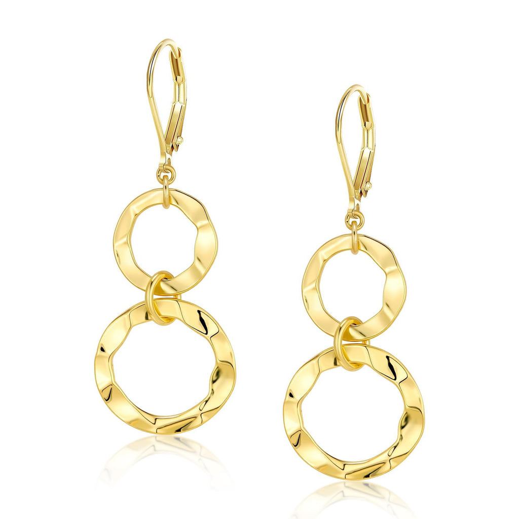Damen Ohrhänger mit doppeltem Ringdesign und elegantem Glitzereffekt Shop Nory