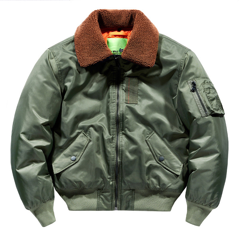 Herren Flieger-Bomberjacke mit Teddykragen, wasserabweisender Nylon-Shell und Ärmel-Utilitytasche Shop Nory