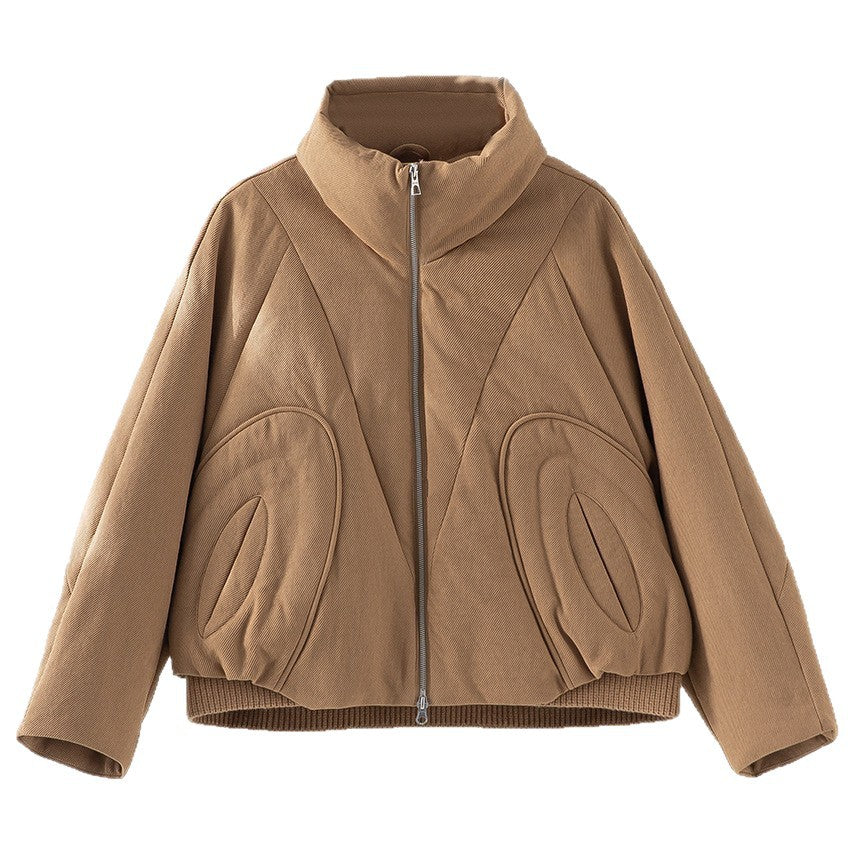 Damen Kurze gesteppte Steppjacke mit hohem Stehkragen und skulpturaler Nahtführung Shop Nory