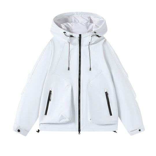 Herren Technische Outdoorjacke mit verstellbarer Kapuze und vielen Taschen Shop Nory