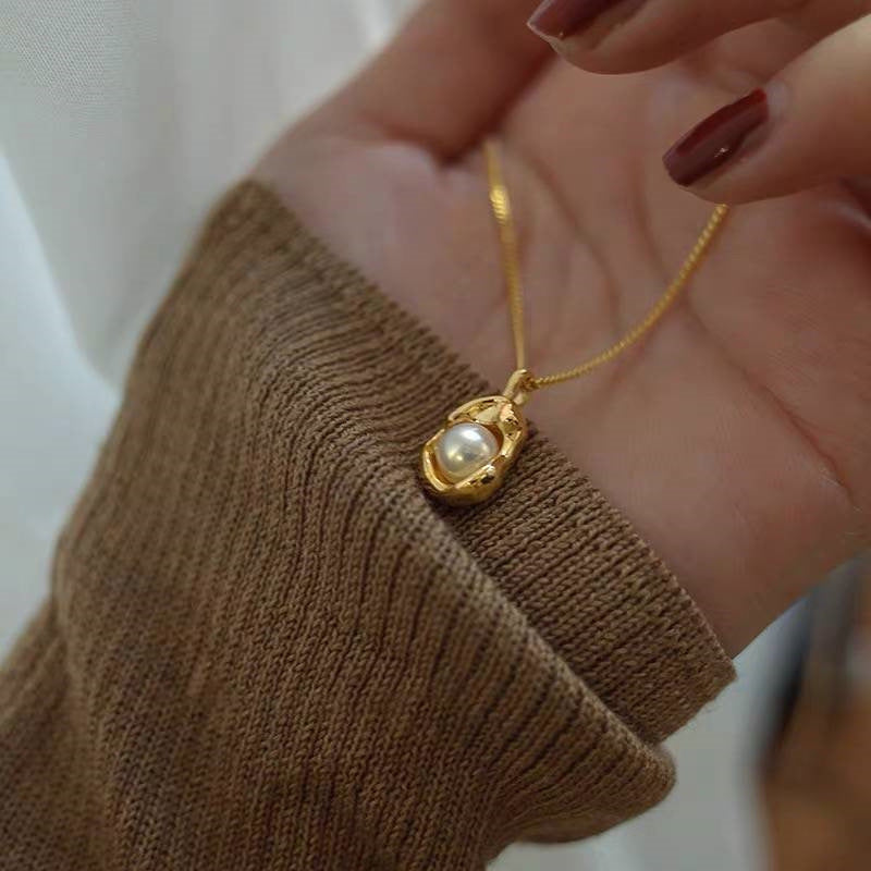 Damen Halskette mit einzigartigem Tropfenanhänger aus hochwertiger Perle Shop Nory