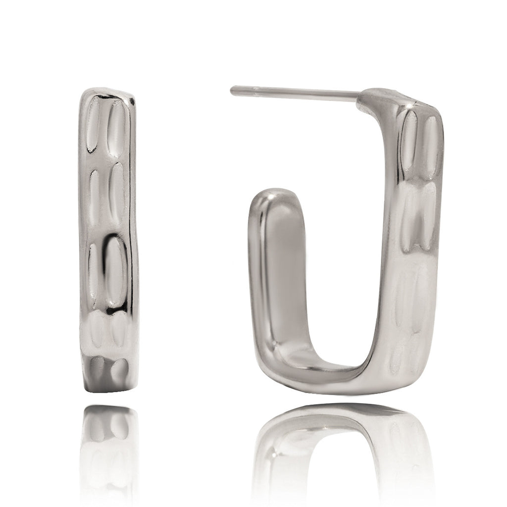 Damen Creolen mit modernem, gewelltem Design aus hypoallergenem Edelstahl Shop Nory
