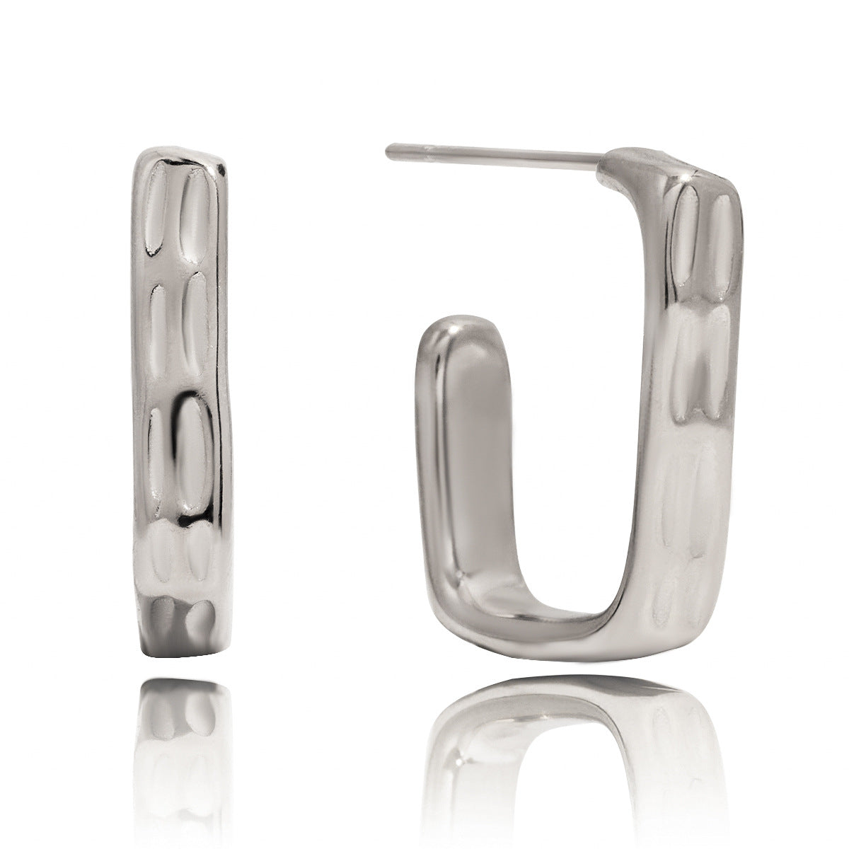 Damen Creolen mit modernem, gewelltem Design aus hypoallergenem Edelstahl Shop Nory
