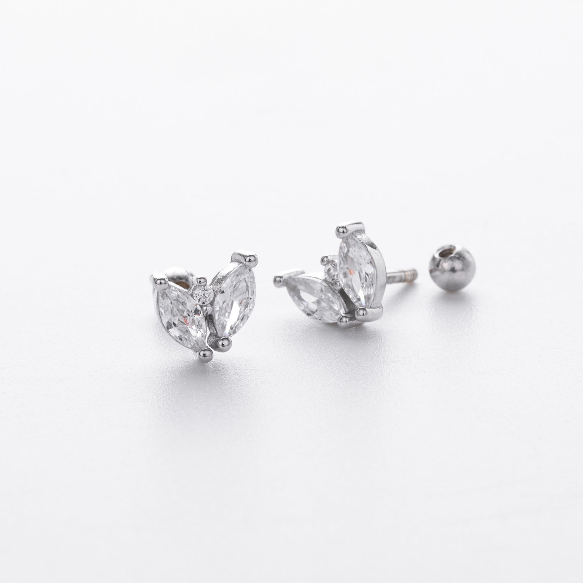 Damen Ohrstecker mit hochwertigem Zirkon in Schmetterlingsform Shop Nory