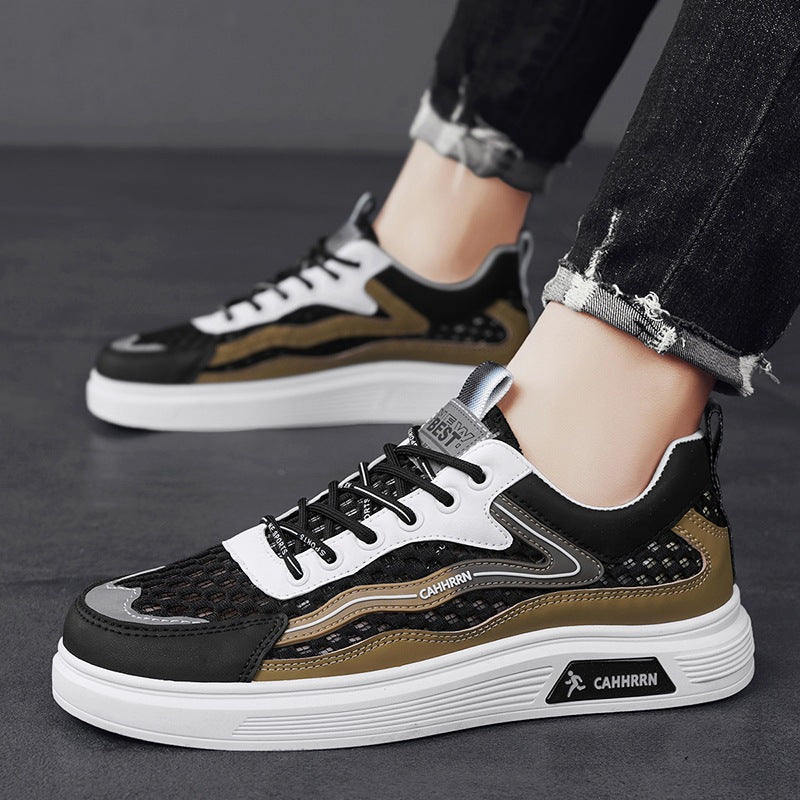 Herren atmungsaktive Wabenmesh-Street-Sneaker mit PU-Overlays, verstärkter Zehenkappe und profiliertem Gummirand Shop Nory