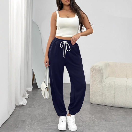 Damen High-Waist Jogginghose mit Tunnelzug, elastischen Bündchen und Seitentaschen Shop Nory