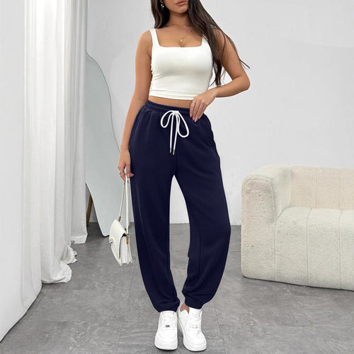 Damen High-Waist Jogginghose mit Tunnelzug, elastischen Bündchen und Seitentaschen Shop Nory