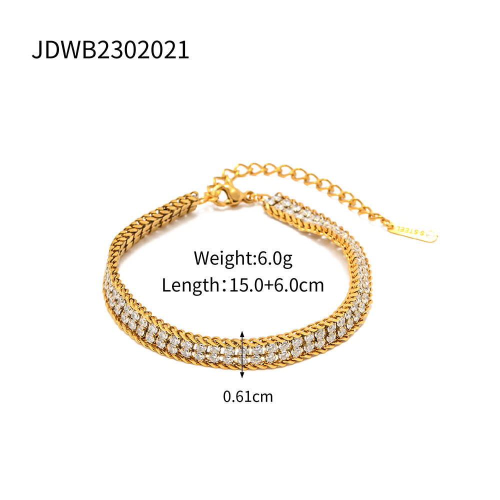 Damen Armband mit funkelnden Zirkonia und hochwertigem Kettendesign Shop Nory