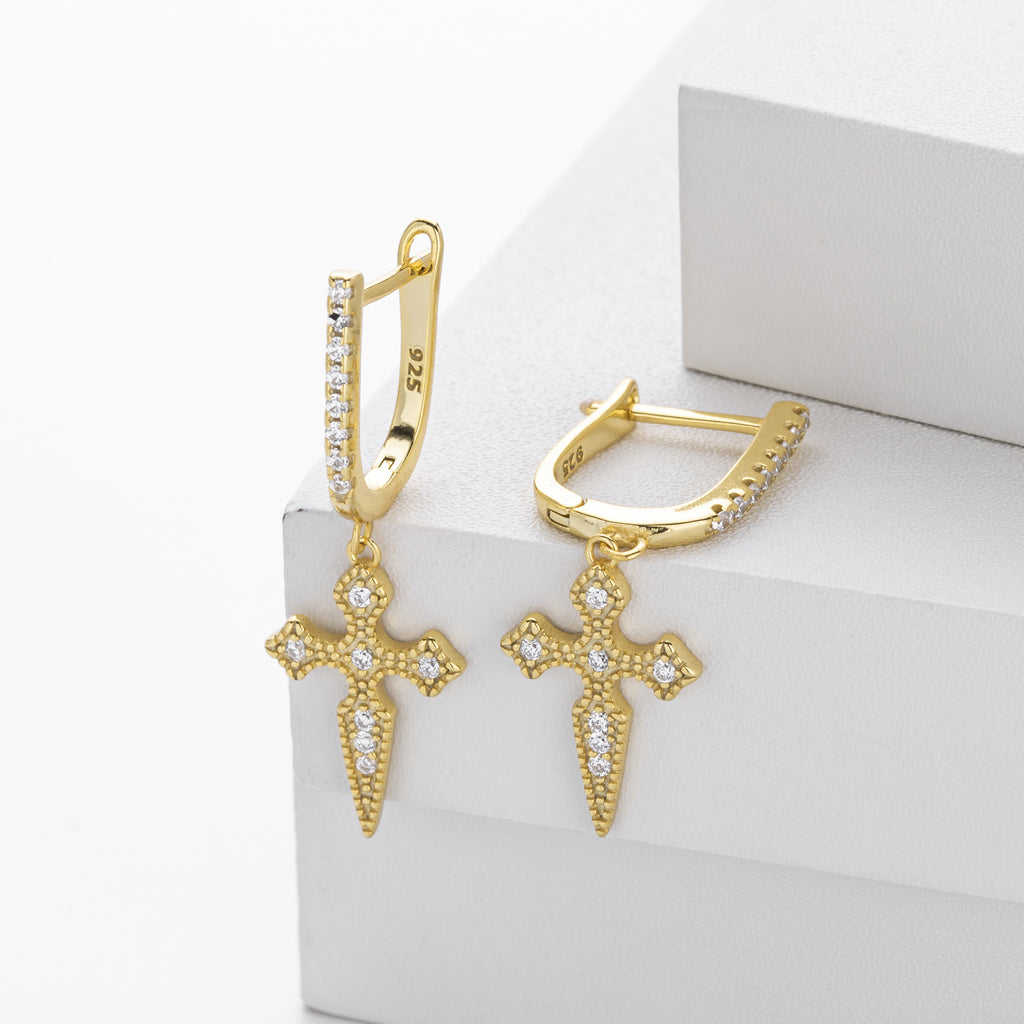 Damen Ohrhänger mit Kreuzdesign Shop Nory