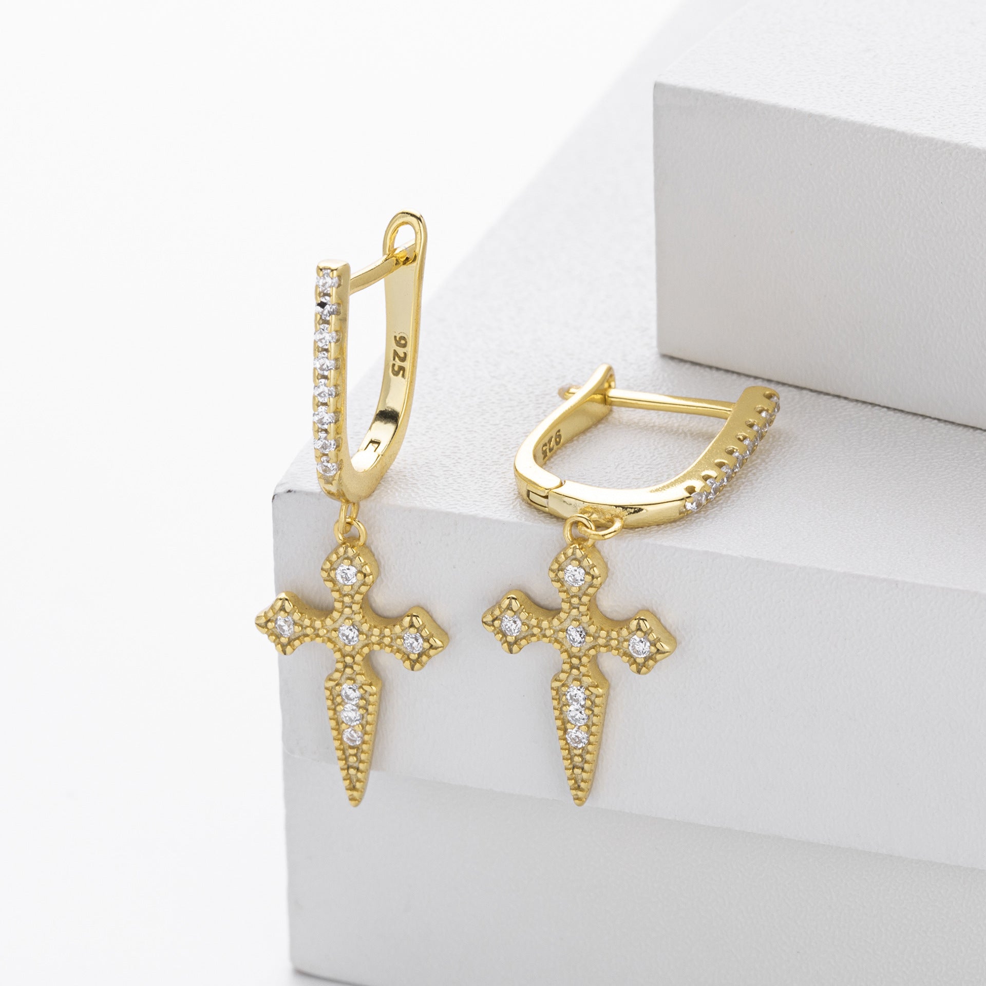 Damen Ohrhänger mit Kreuzdesign Shop Nory