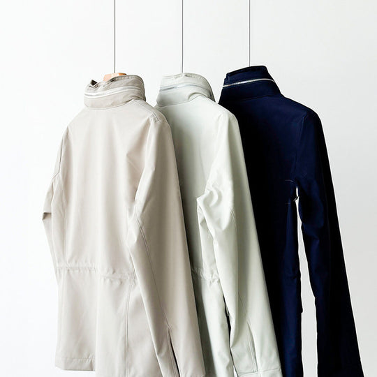 Damen moderne Utility-Jacke mit hohem Kragen Shop Nory