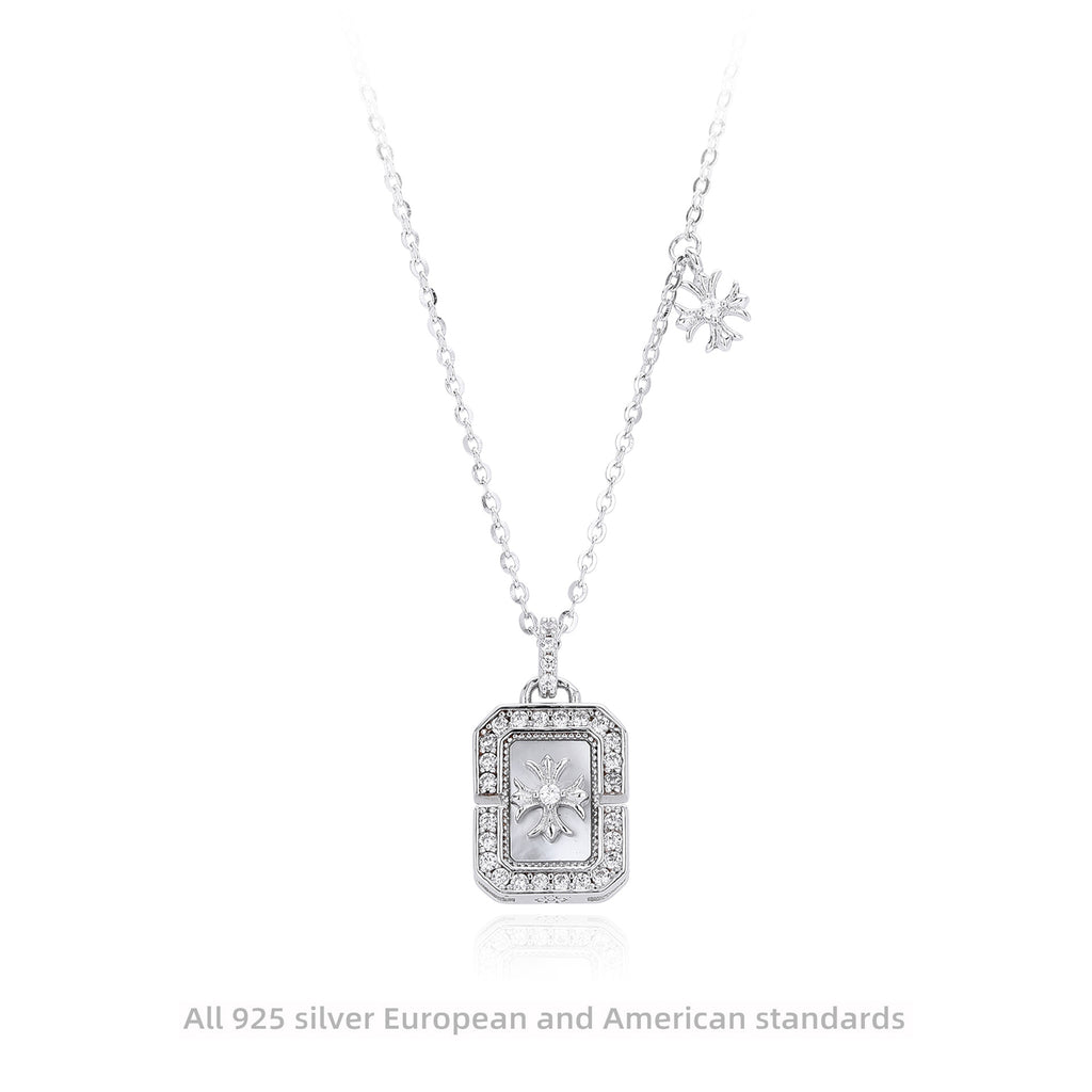 Damen Halskette mit exquisitem Anhänger aus 925 Sterling Silber und funkelndem Zirkon Shop Nory