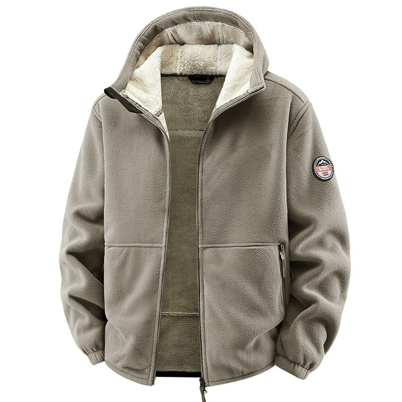 Herren Fleecejacke mit Kapuze und Teddy-Innenfutter Shop Nory