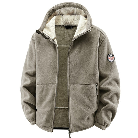 Herren Fleecejacke mit Kapuze und Teddy-Innenfutter Shop Nory