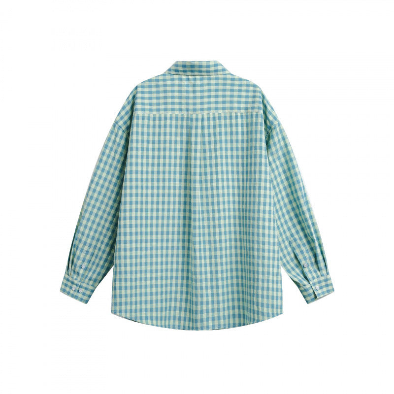 Damen Weites Oversize-Karohemd mit Brusttasche und abgerundetem Saum Shop Nory