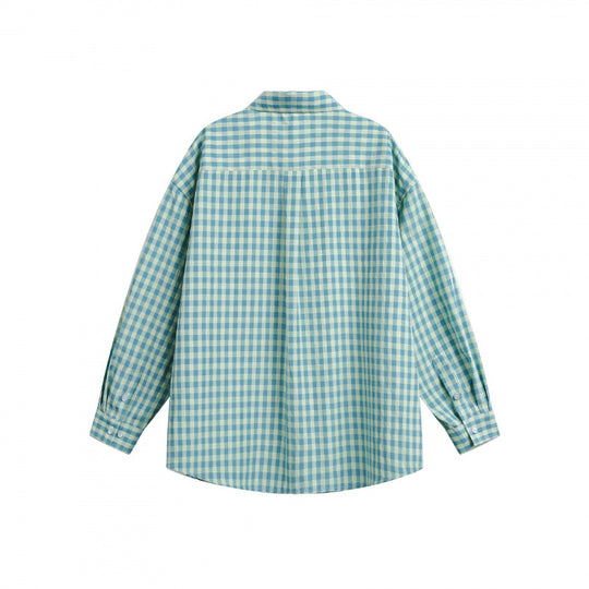Damen Weites Oversize-Karohemd mit Brusttasche und abgerundetem Saum Shop Nory