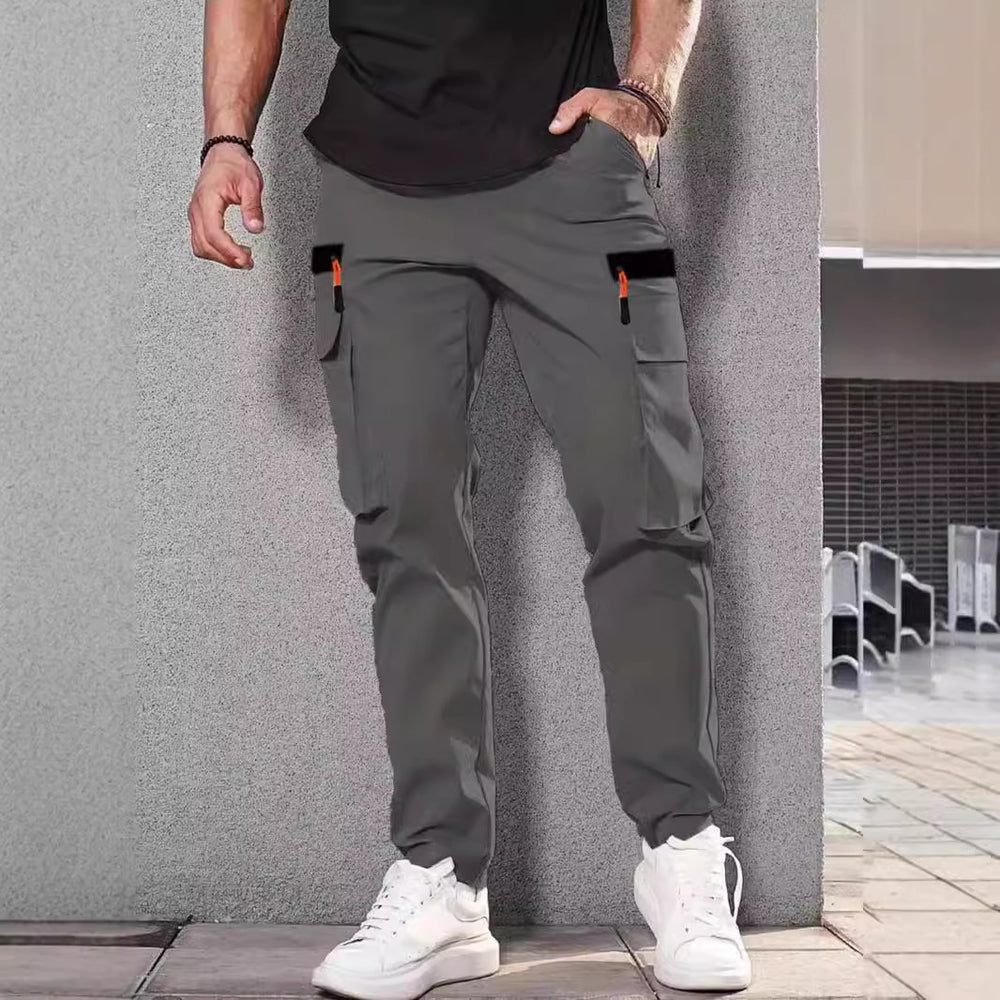 Herren Slim‑Tapered Utility‑Cargohose mit elastischem Bund, Kordelzug & Mehrfachklapptaschen Shop Nory