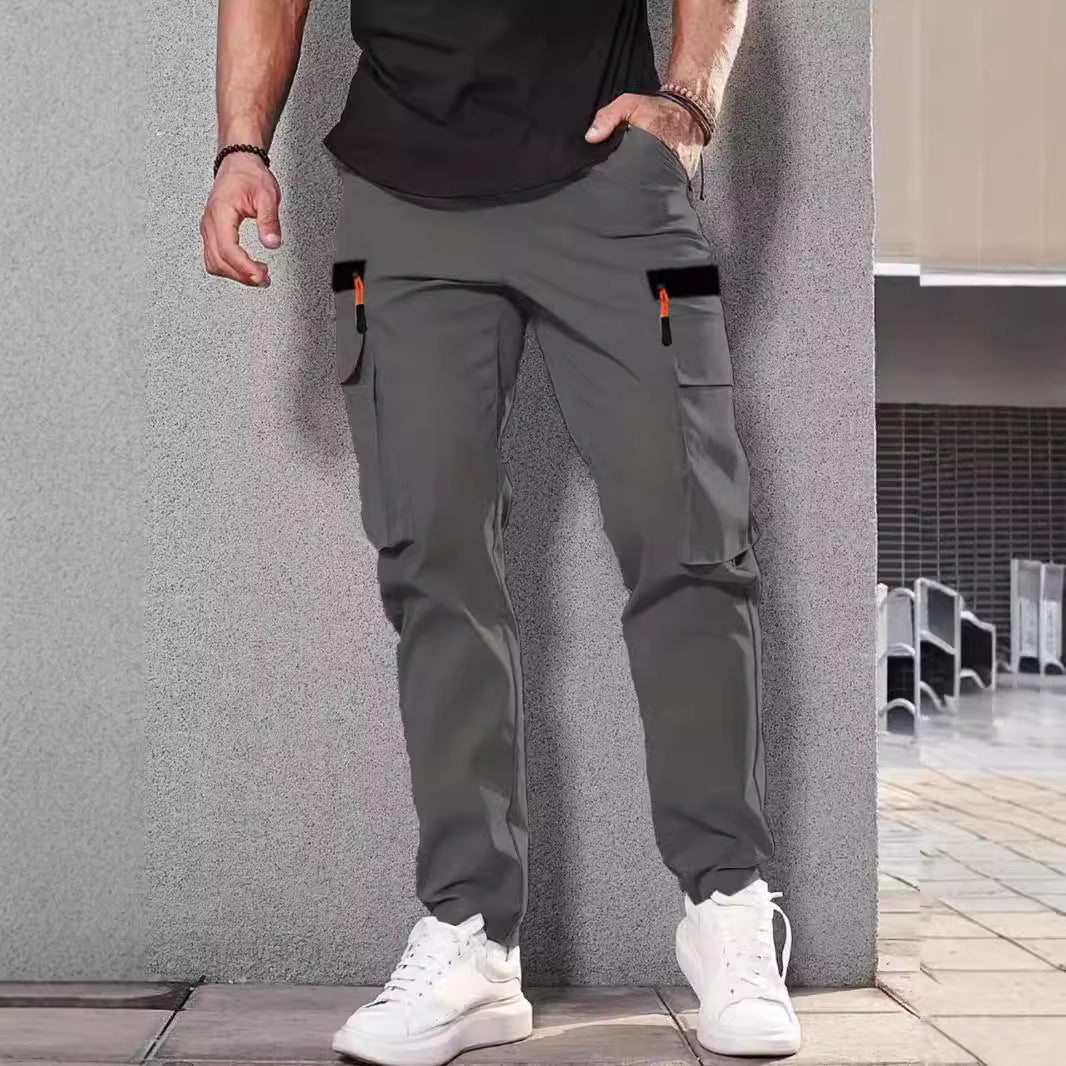 Herren Slim‑Tapered Utility‑Cargohose mit elastischem Bund, Kordelzug & Mehrfachklapptaschen Shop Nory