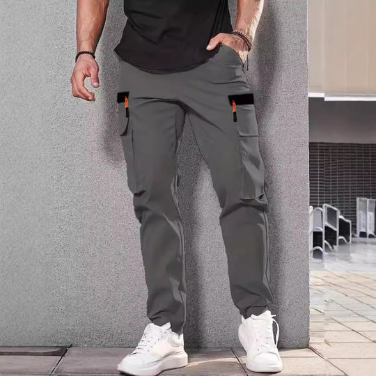 Herren Slim‑Tapered Utility‑Cargohose mit elastischem Bund, Kordelzug & Mehrfachklapptaschen Shop Nory