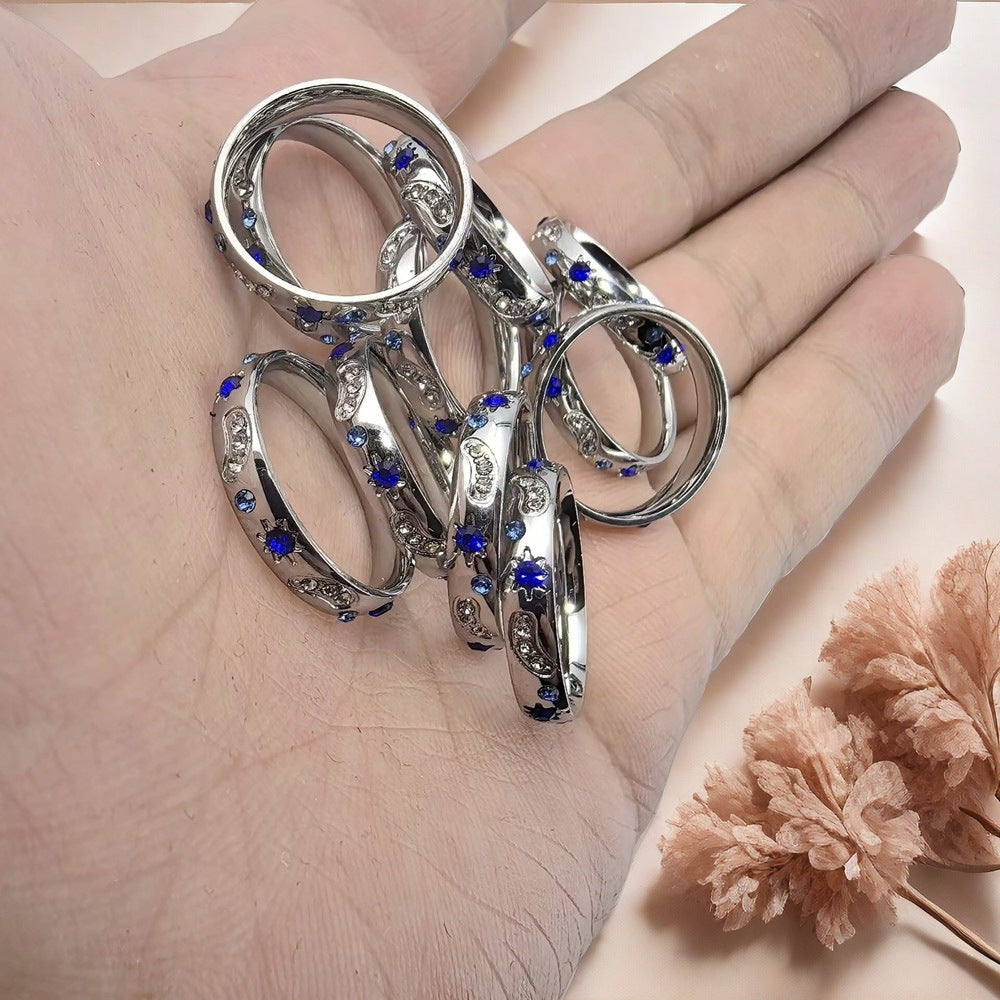 Damen eleganter Ring mit funkelnden Mond- und Sonnenmotiven Shop Nory