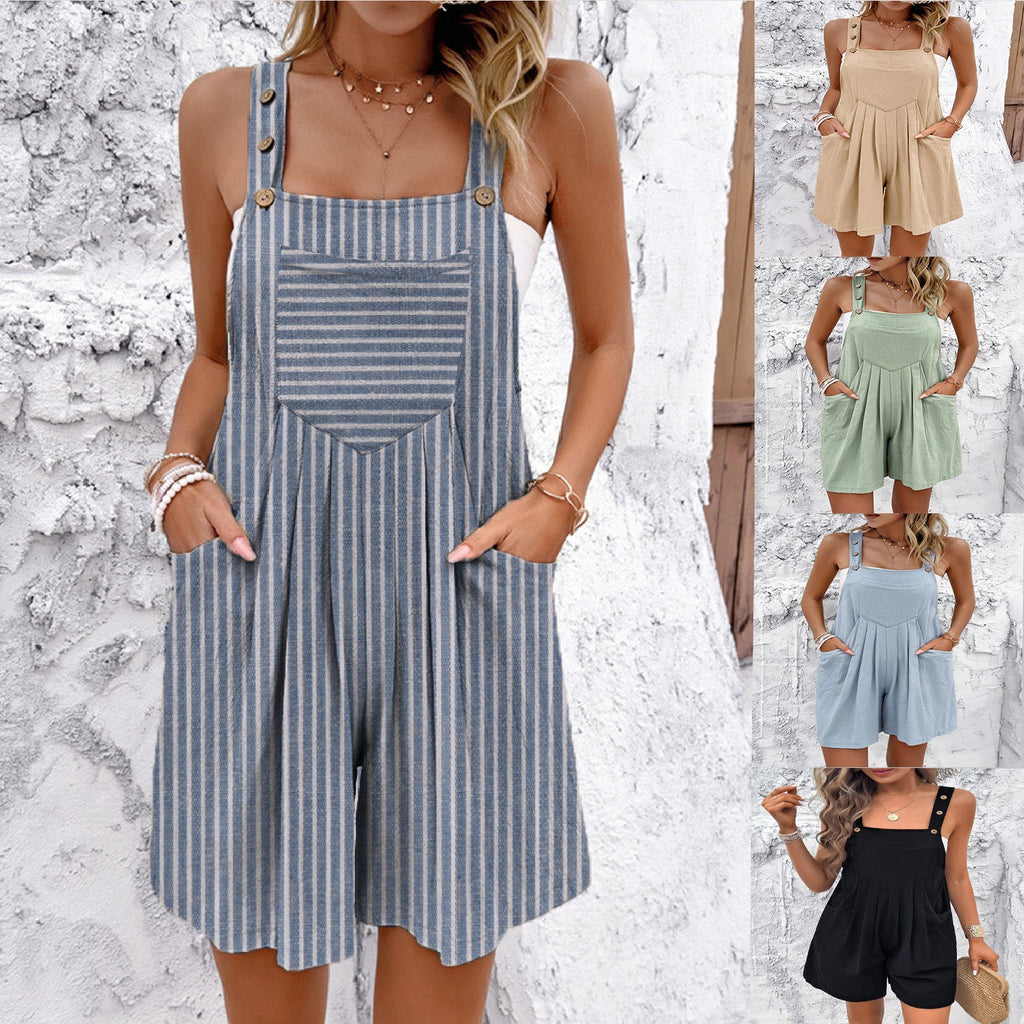 Damen Overall mit Taschen und Knopfdetails