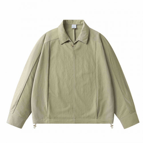 Unisex Leichte Overshirt‑Jacke mit verdeckter Front, Hemdkragen und Tunnelzugsaum Shop Nory