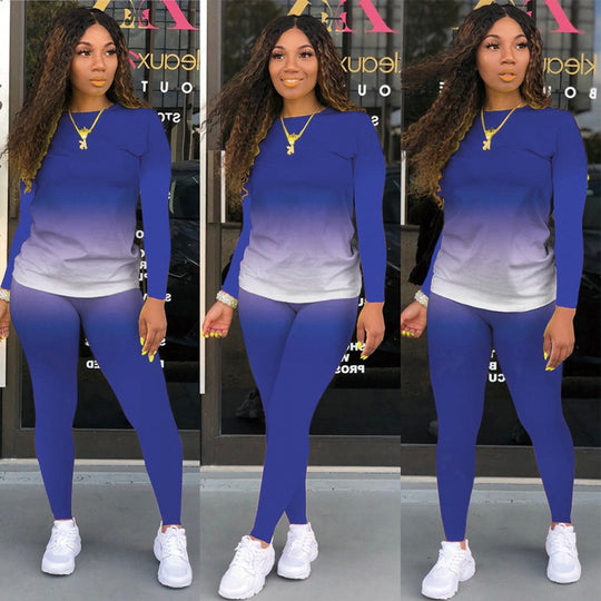 Damen Zweiteiliges Stretch-Set mit Langarmshirt und High-Waist-Leggings Shop Nory